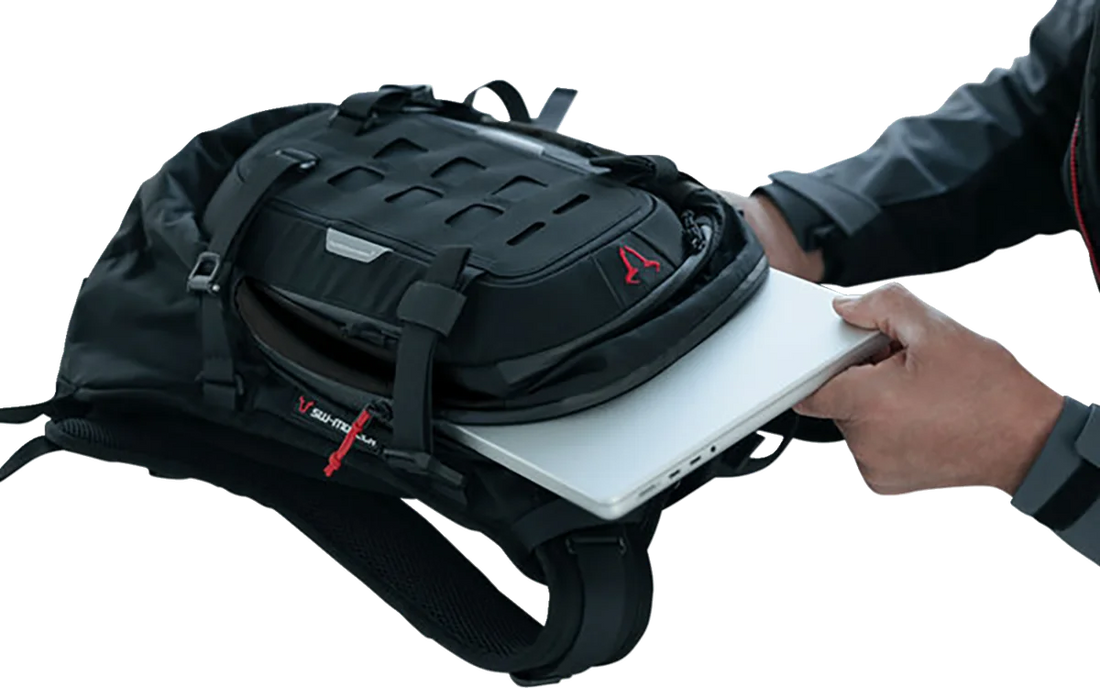 SW-MOTECH PRO Cosmo Backpack - Black/Anthracite BC.RUC.00.004.30000 - Back View
