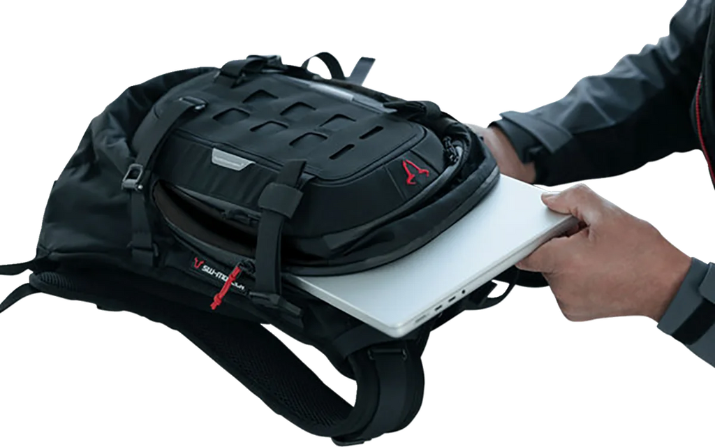 SW-MOTECH PRO Cosmo Backpack - Black/Anthracite BC.RUC.00.004.30000 - Back View