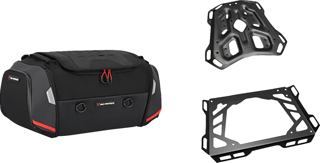 SW-MOTECH Rackpack Tail Bag System - Black - Kawasaki Z650RS '22-'24 GPT.08.993.30001 - Back View