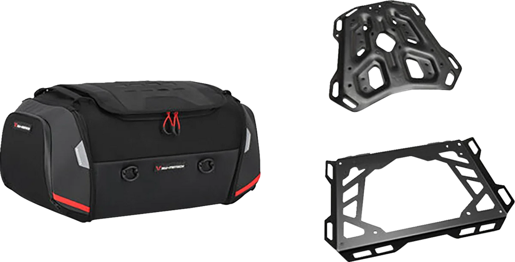SW-MOTECH Rackpack Tail Bag System - Black - Suzuki VStrom '14-'24 GPT.05.440.30001 - Back View