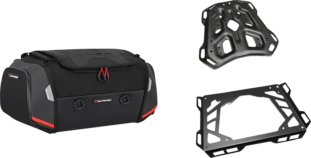 SW-MOTECH Rackpack Tail Bag System - Black - Yamaha Tracer '20-'24 GPT.06.921.30000 - Back View