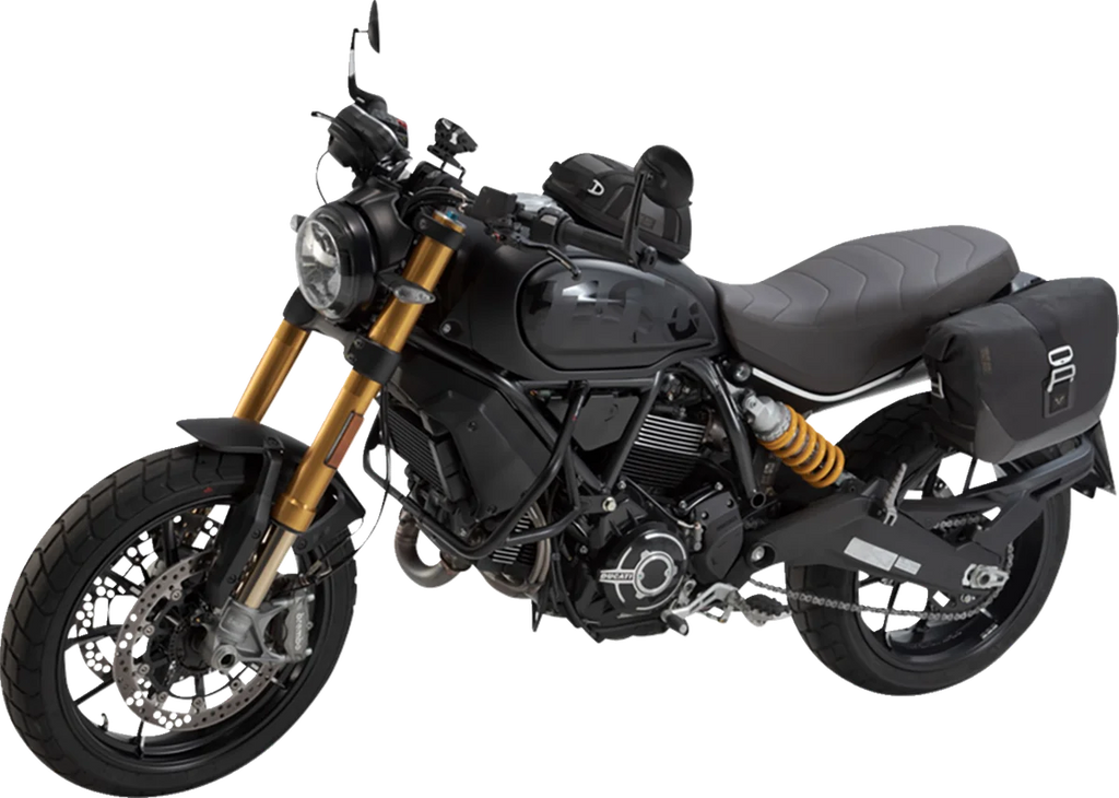 SW-MOTECH SLC Side Carrier - Left - Scrambler - 1100 Pro HTA.22.961.10000 - Installation View
