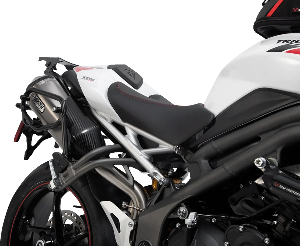 SW-MOTECH SysBag Side Bag System - Black - Triumph T100/T120 '16-'24 BC.SYS.11.743.31000B - Back View
