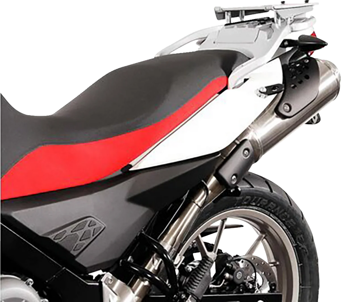 SW-MOTECH TRAX ADV Aluminum Case System - Black - BMW F 650 GS '99-'12 KFT.07.094.70000/B - Back View