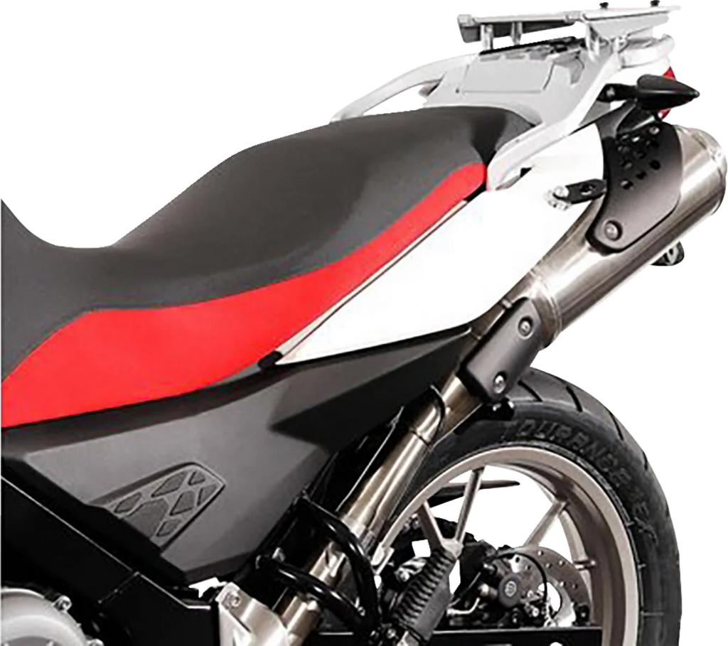 SW-MOTECH TRAX ADV Aluminum Case System - Black - BMW F 650 GS '99-'12 KFT.07.094.70000/B - Back View