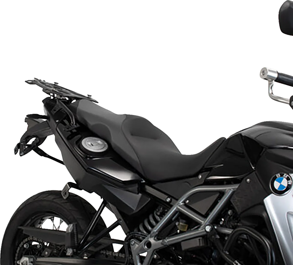 SW-MOTECH TRAX ADV Aluminum Case System - Black - BMW F 650/700/800 GS '08-'18 KFT.07.559.70001/B - Back View