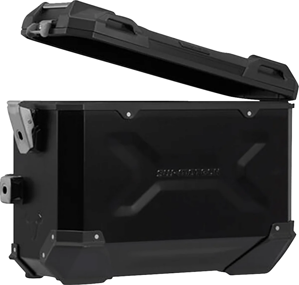 SW-MOTECH TRAX ADV Aluminum Case System - Black - BMW F 750/800/850/900 GS '18-'24 KFT.07.897.70000/B - Back View