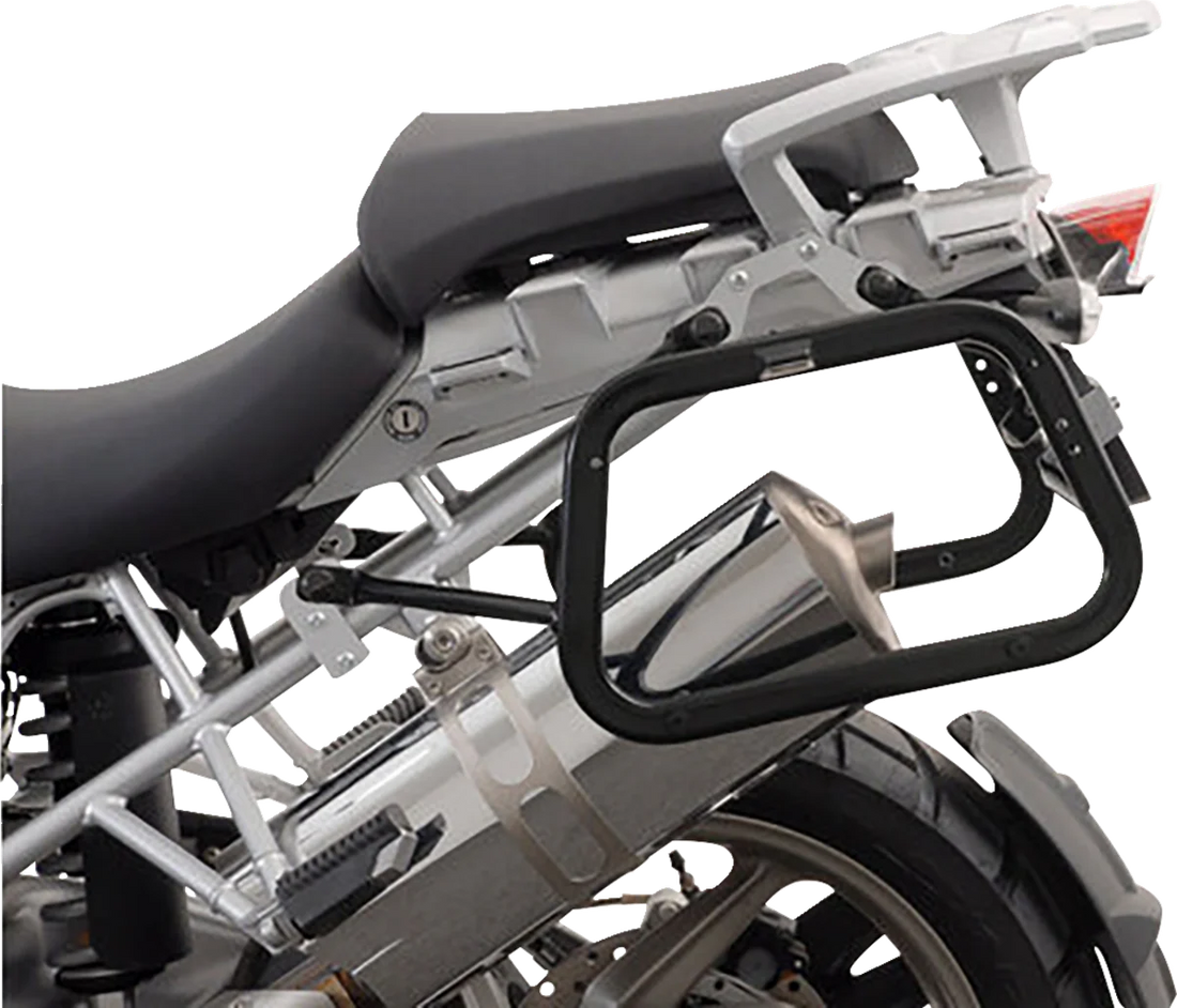 SW-MOTECH TRAX ADV Aluminum Case System - Black - BMW R 1200 GS '04-'13 KFT.07.311.70000/B - Back View