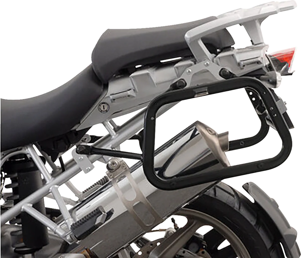 SW-MOTECH TRAX ADV Aluminum Case System - Black - BMW R 1200 GS '04-'13 KFT.07.311.70000/B - Back View