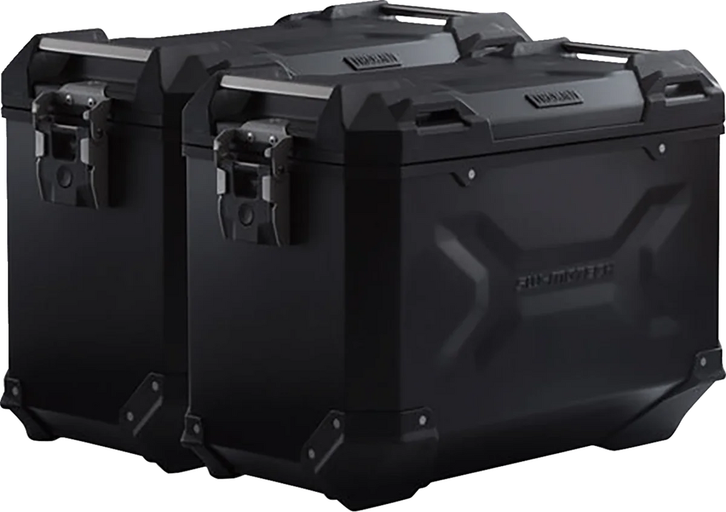 SW-MOTECH TRAX ADV Aluminum Case System - Black - BMW R 1200/1250 R '14-'24 KFT.07.573.70100/B - Back View