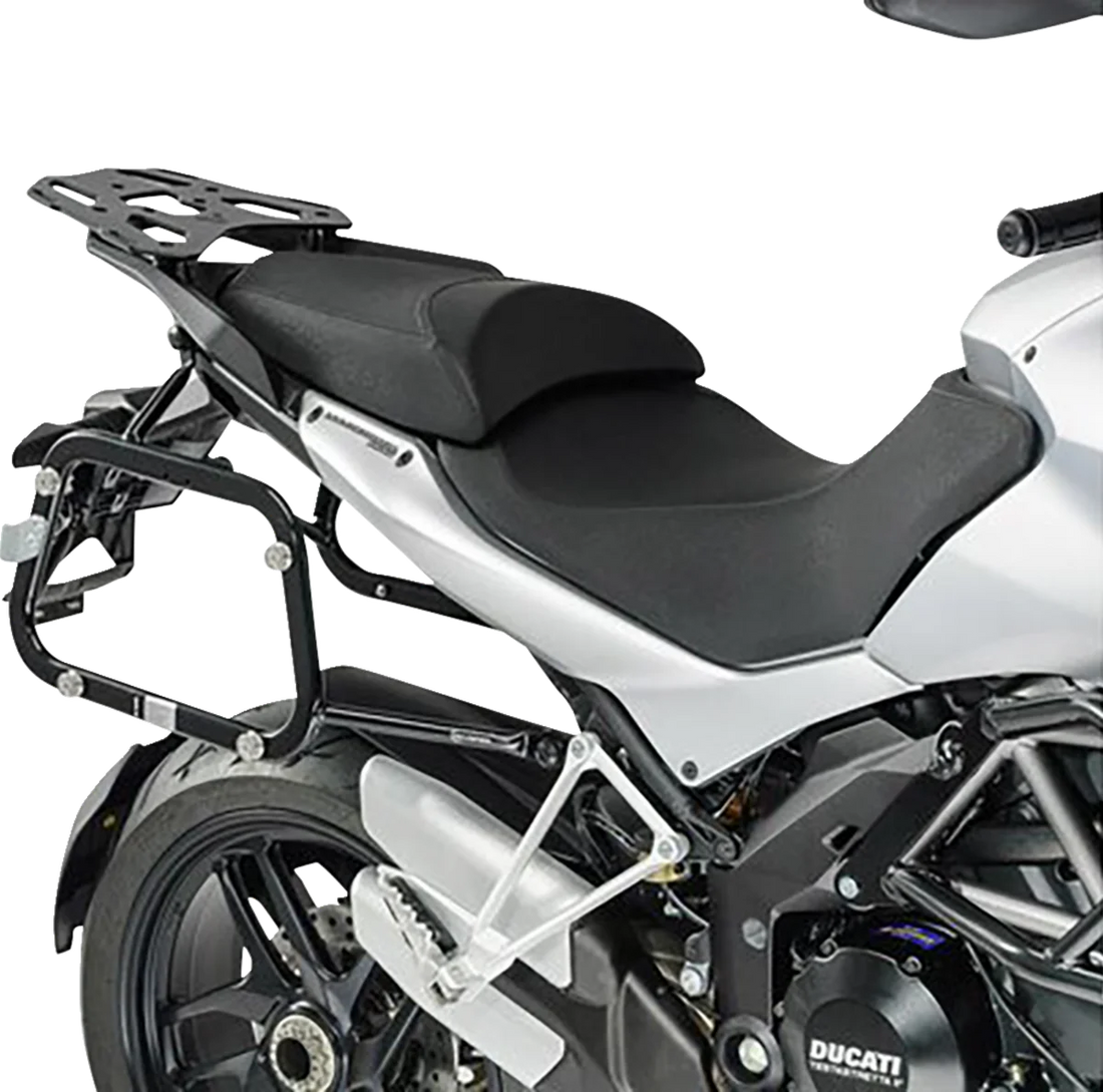 SW-MOTECH TRAX ADV Aluminum Case System - Black - Ducati Multistrada 1200 '10-'14 KFT.22.140.70100/B - Side View