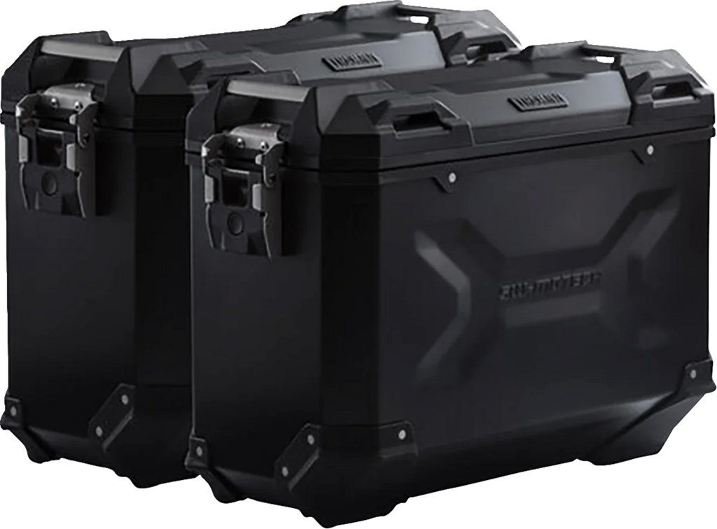 SW-MOTECH TRAX ADV Aluminum Case System - Black - Ducati Multistrada V4 '21-'24 KFT.22.822.70200/B - Side View