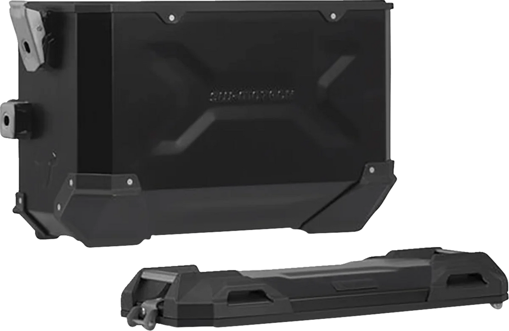 SW-MOTECH TRAX ADV Aluminum Case System - Black - Ducati Multistrada V4 '21-'24 KFT.22.822.70300/B - Side View
