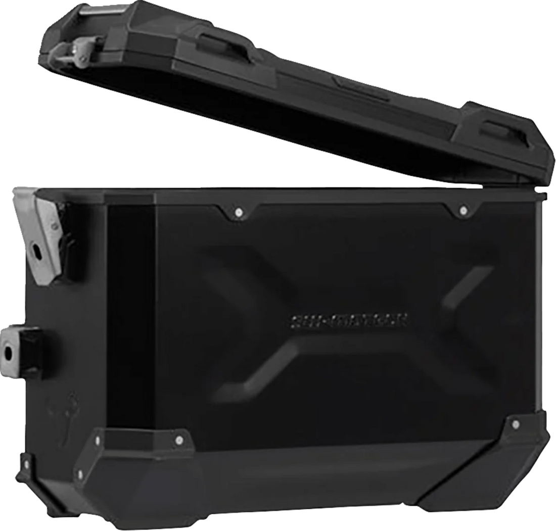 SW-MOTECH TRAX ADV Aluminum Case System - Black - Ducati Multistrada V4 '21-'24 KFT.22.822.70300/B - Back View