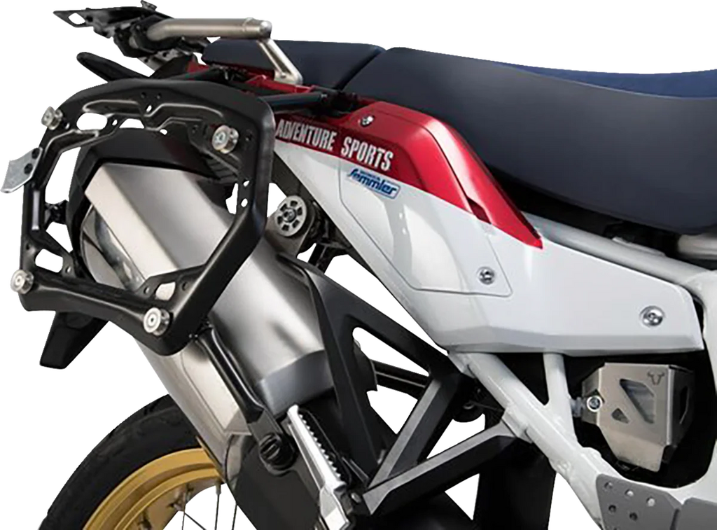 SW-MOTECH TRAX ADV Aluminum Case System - Black - Honda Africa Twin '19-'24 KFT.01.890.70000/B - Back View