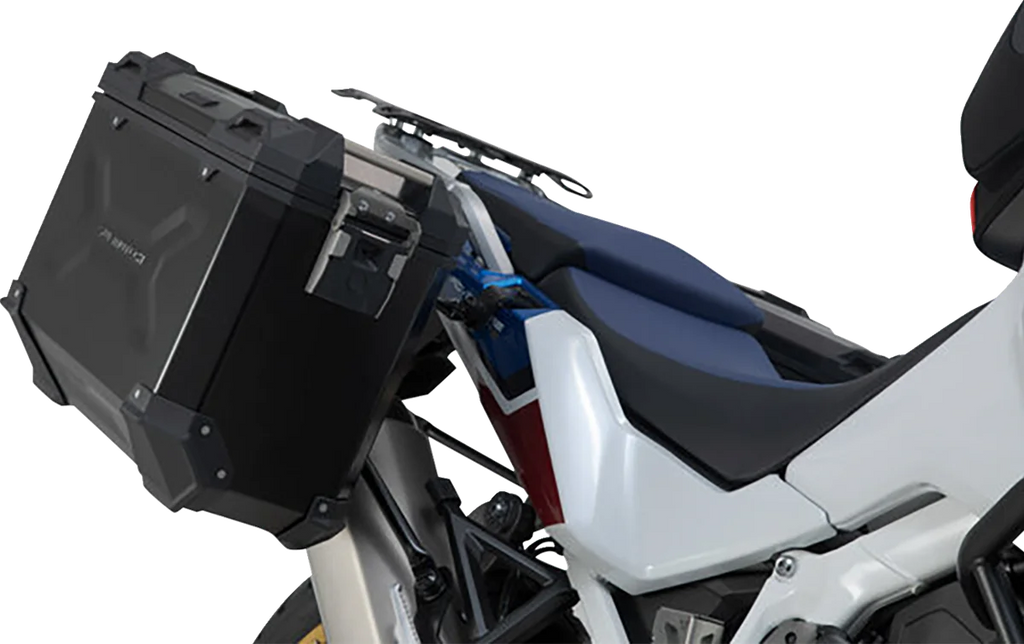 SW-MOTECH TRAX ADV Aluminum Case System - Black - Honda Africa Twin '19-'24 KFT.01.942.70001/B - Side View