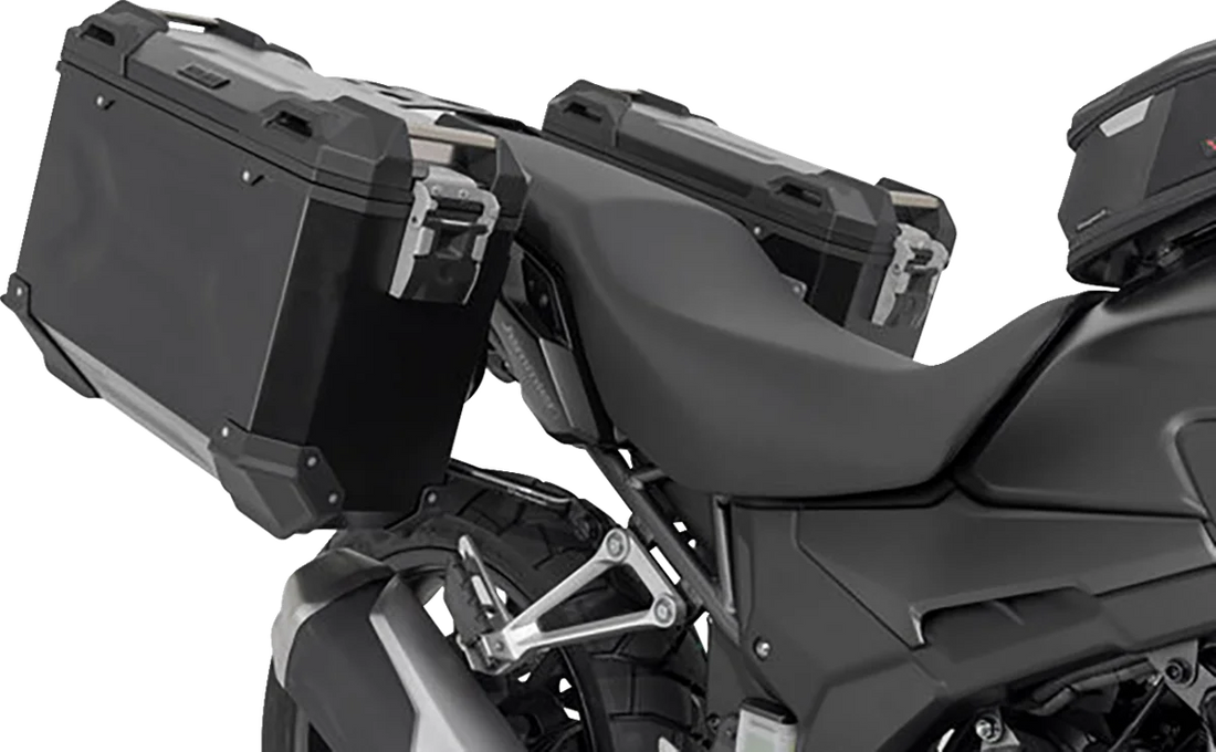 SW-MOTECH TRAX ADV Aluminum Case System - Black - Honda CB/CBR/NX 500 '13-'24 KFT.01.400.70001/B - Side View