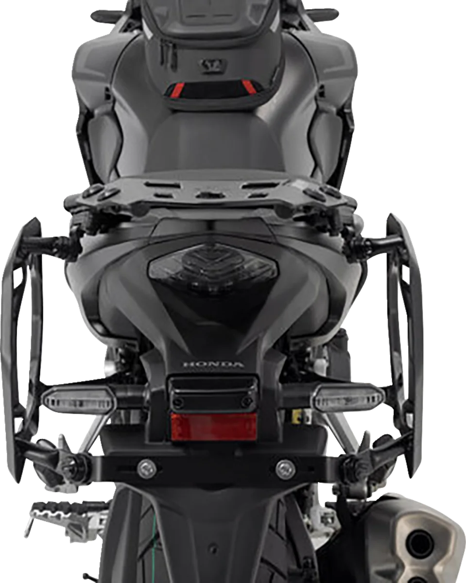 SW-MOTECH TRAX ADV Aluminum Case System - Black - Honda CB/CBR/NX 500 '13-'24 KFT.01.400.70001/B - Back View