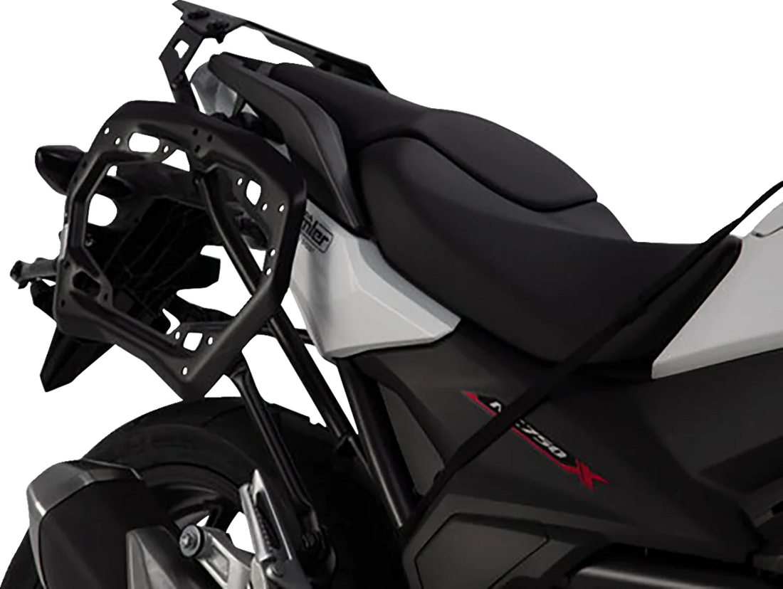 SW-MOTECH TRAX ADV Aluminum Case System - Black - Honda NC750 '16-'20 KFT.01.699.70001/B - Back View