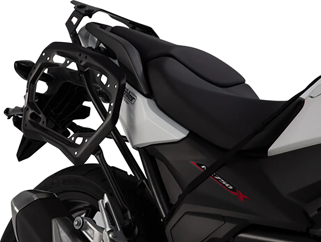 SW-MOTECH TRAX ADV Aluminum Case System - Black - Honda NC750 '16-'20 KFT.01.699.70101/B - Back View
