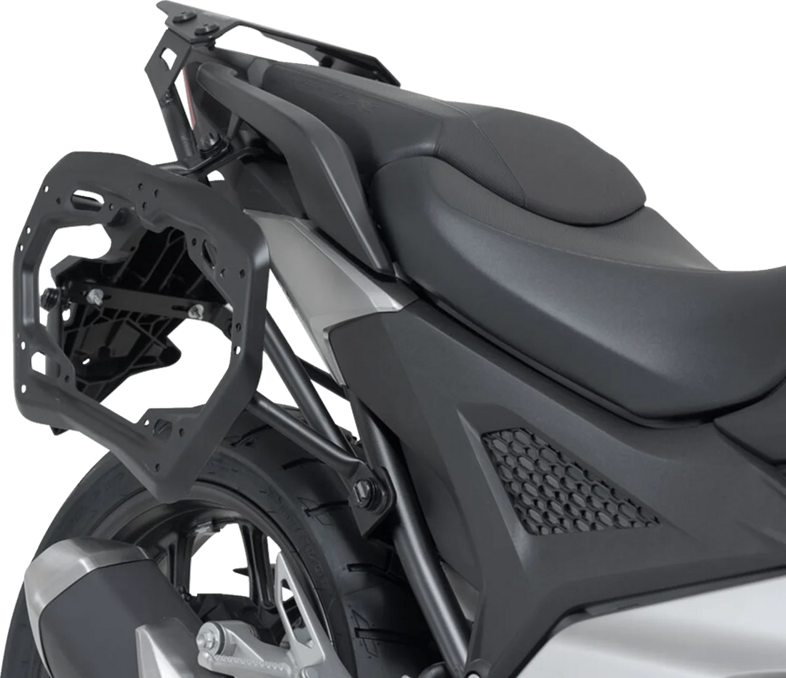 SW-MOTECH TRAX ADV Aluminum Case System - Black - Honda NC750 X '20-'24 KFT.01.841.70100/B - Back View