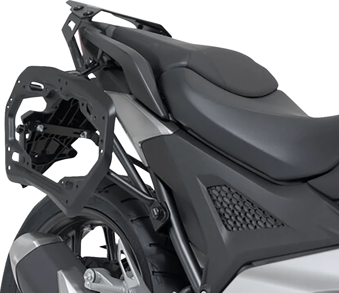 SW-MOTECH TRAX ADV Aluminum Case System - Black - Honda NC750X '20-'24 KFT.01.841.70000/B - Back View