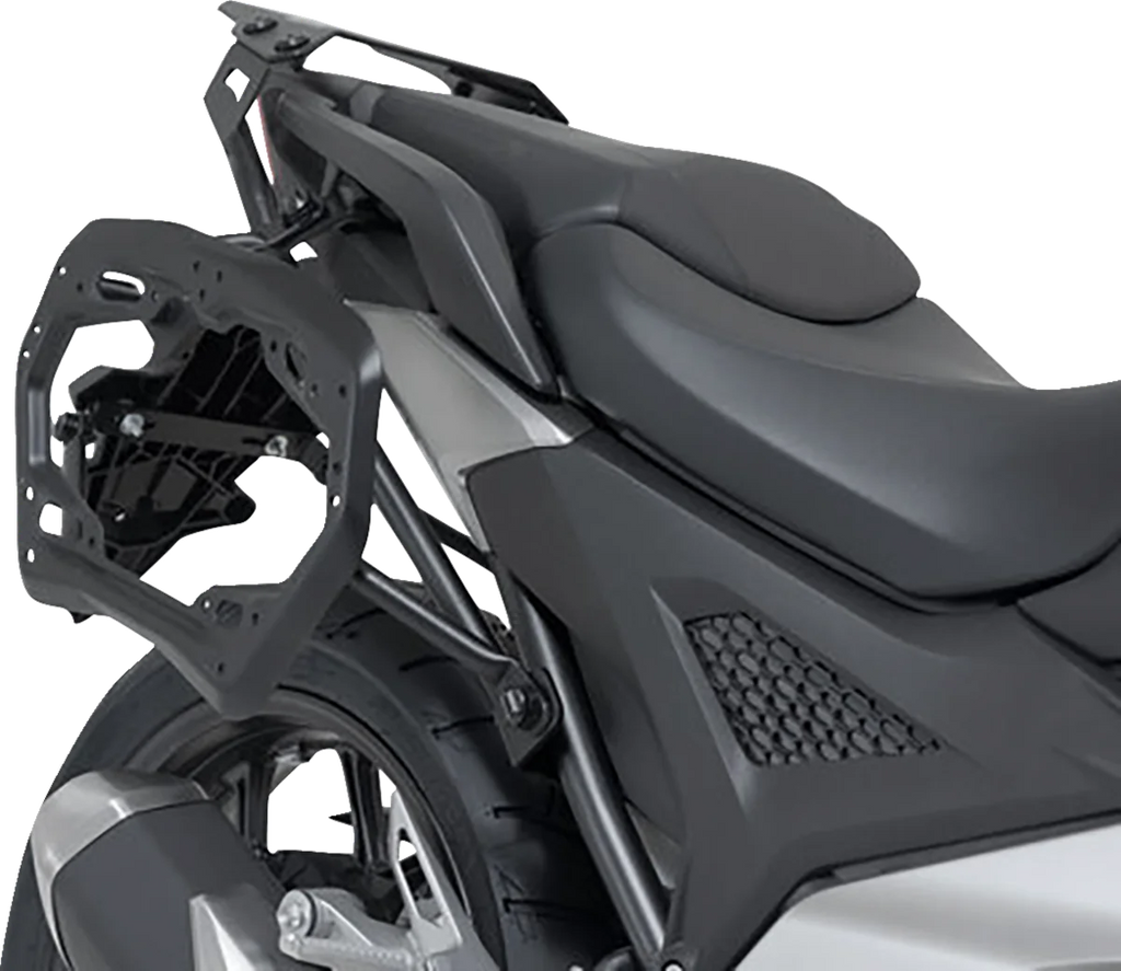SW-MOTECH TRAX ADV Aluminum Case System - Black - Honda NC750X '20-'24 KFT.01.841.70000/B - Back View