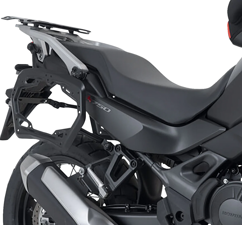SW-MOTECH TRAX ADV Aluminum Case System - Black - Honda XL750R Transalp '24 KFT.01.070.70000/B - Back View