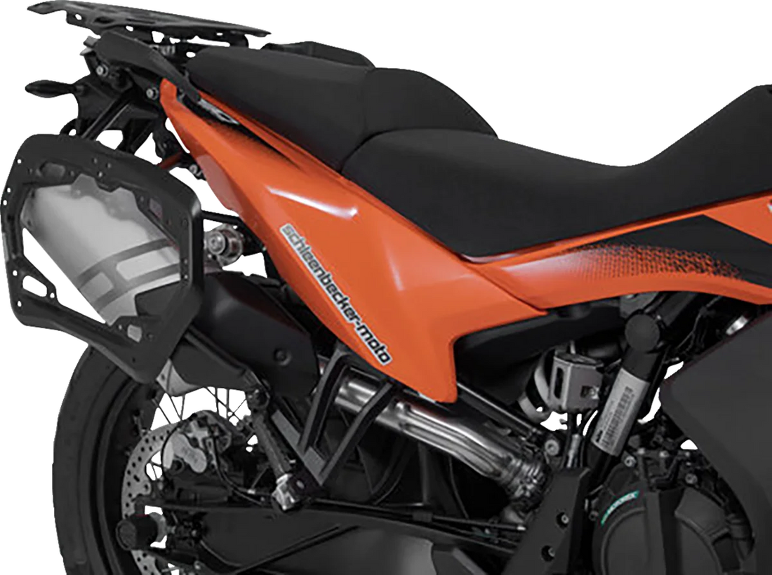 SW-MOTECH TRAX ADV Aluminum Case System - Black - KTM Adventure 790/890/SMT 890 '19-'24 KFT.04.521.70001/B - Back View