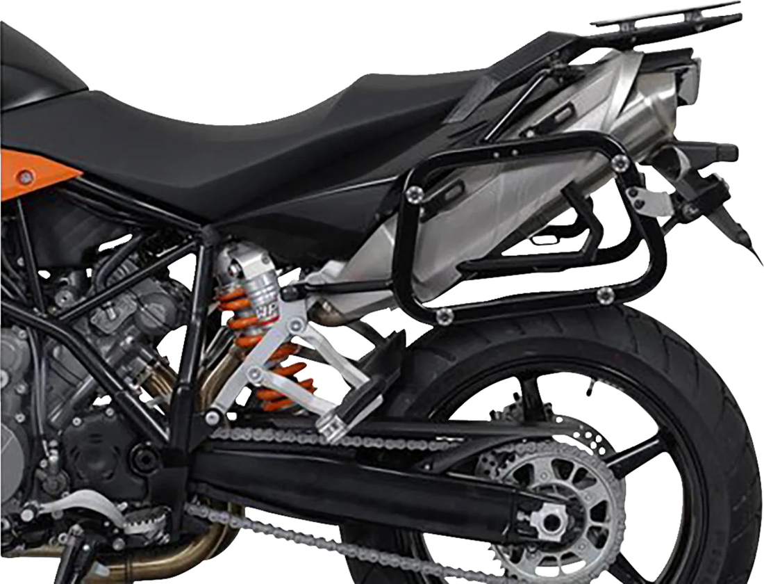 SW-MOTECH TRAX ADV Aluminum Case System - Black - KTM Super Moto 950/SMR 990/SMT 990 '05-'13 KFT.04.621.70000/B - Side View