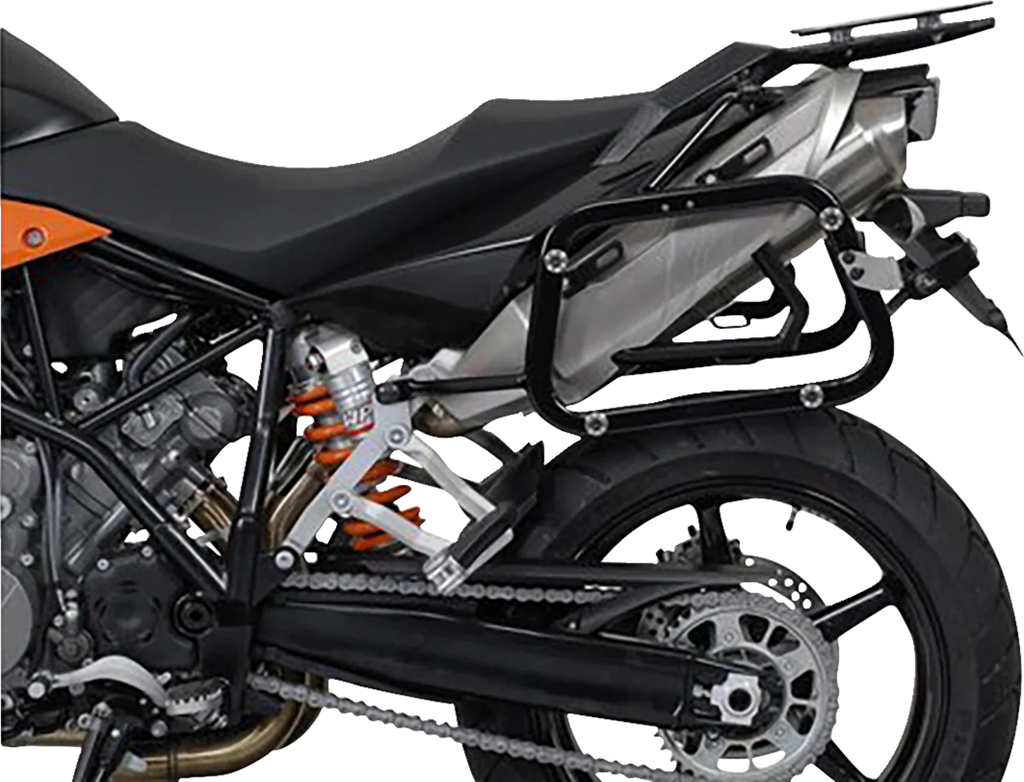 SW-MOTECH TRAX ADV Aluminum Case System - Black - KTM Super Moto 950/SMR 990/SMT 990 '05-'13 KFT.04.621.70000/B - Side View