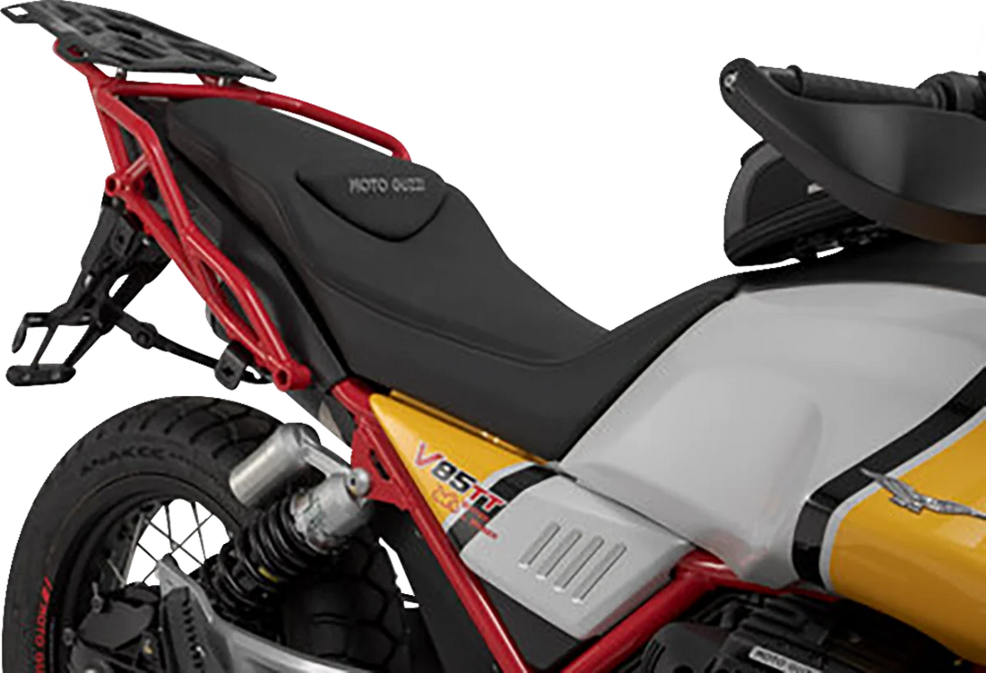SW-MOTECH TRAX ADV Aluminum Case System - Black - Moto Guzzi V85 TT '19-'24 KFT.17.925.70000/B - Side View