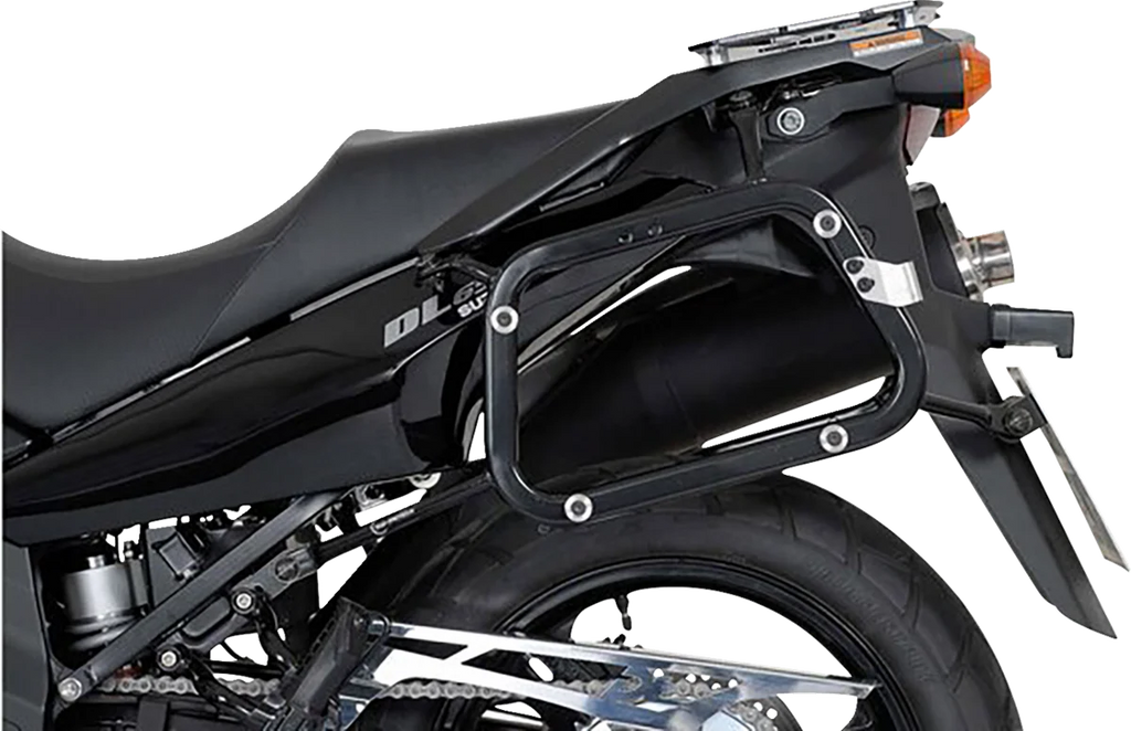 SW-MOTECH TRAX ADV Aluminum Case System - Black - Suzuki V-Strom 650 '04-'10 KFT.05.294.70000/B - Back View