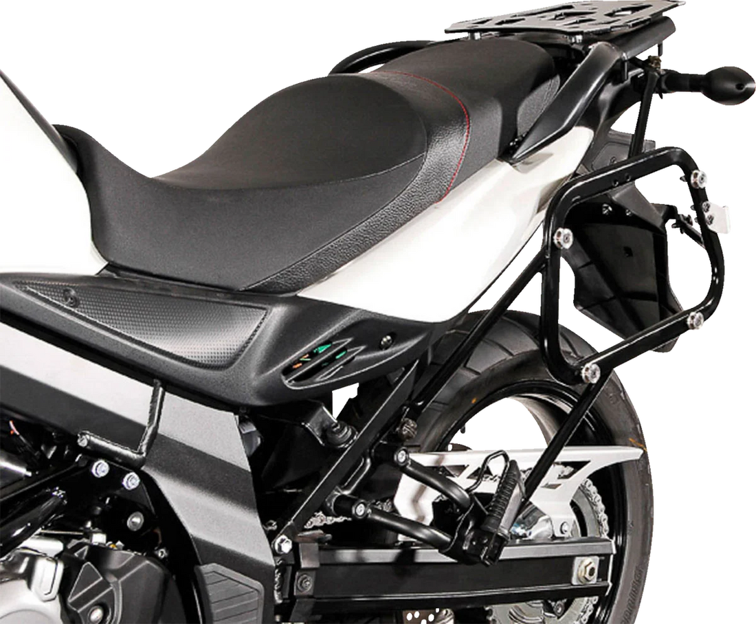 SW-MOTECH TRAX ADV Aluminum Case System - Black - Suzuki V-Strom 650 '11-'16 KFT.05.765.70000/B - Back View