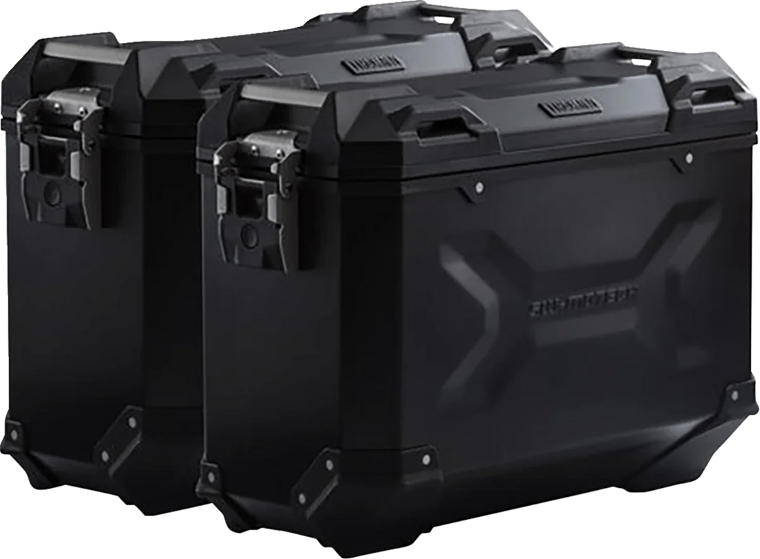 SW-MOTECH TRAX ADV Aluminum Case System - Black - Suzuki V-Strom 650 '16-'24 KFT.05.876.70001/B - Side View