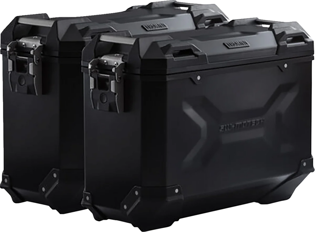 SW-MOTECH TRAX ADV Aluminum Case System - Black - Suzuki V-Strom 650 '16-'24 KFT.05.876.70001/B - Side View