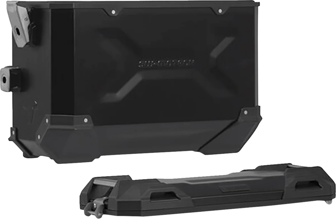 SW-MOTECH TRAX ADV Aluminum Case System - Black - Suzuki V-Strom 650 '16-'24 KFT.05.876.70001/B - Back View
