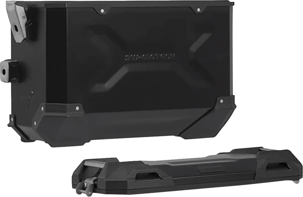 SW-MOTECH TRAX ADV Aluminum Case System - Black - Suzuki V-Strom 650 '16-'24 KFT.05.876.70001/B - Back View