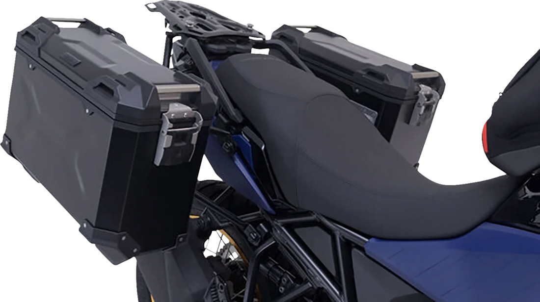 SW-MOTECH TRAX ADV Aluminum Case System - Black - Suzuki V-Strom 800 '23-'24 KFT.05.845.70000/B - Side View