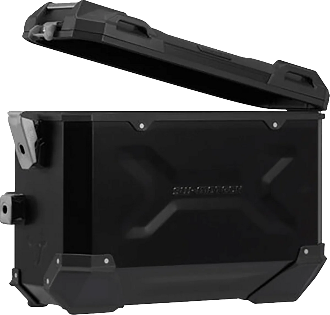 SW-MOTECH TRAX ADV Aluminum Case System - Black - Yamaha Tracer 9 GT '21-'24 KFT.06.921.70000/B - Back View