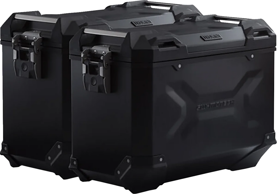 SW-MOTECH TRAX ADV Aluminum Case System - Black - Yamaha Tracer 9 GT '21-'24 KFT.06.921.70100/B - Side View