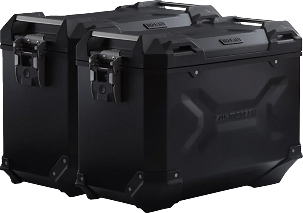 SW-MOTECH TRAX ADV Aluminum Case System - Black - Yamaha Tracer 9 GT '21-'24 KFT.06.921.70100/B - Side View