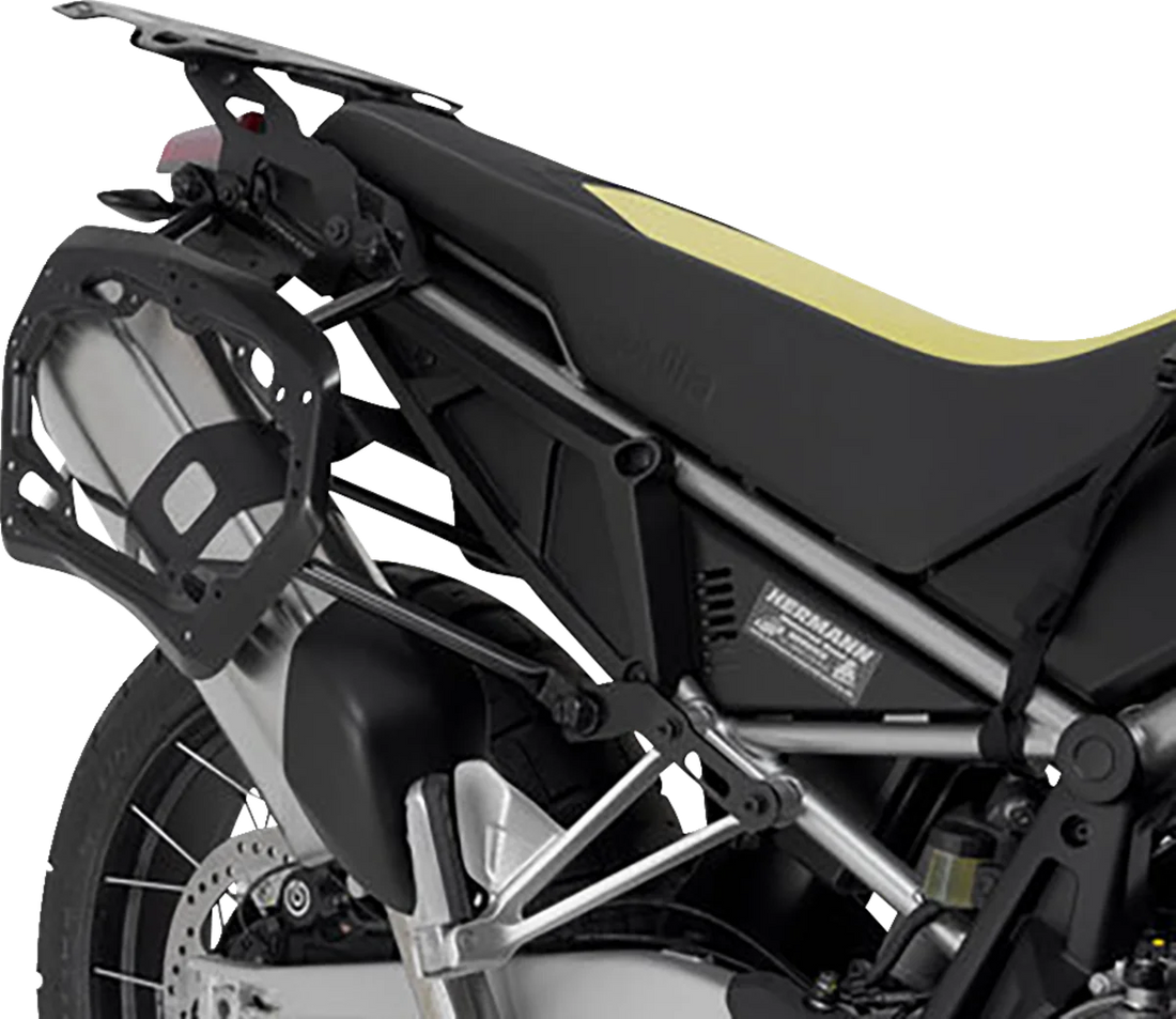 SW-MOTECH TRAX ADV Aluminum Case System - Silver - Aprilia Tuareg 660 '22-'24 KFT.13.849.70000/S - Back View