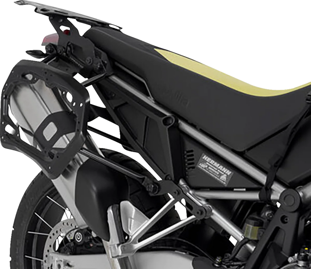 SW-MOTECH TRAX ADV Aluminum Case System - Silver - Aprilia Tuareg 660 '22-'24 KFT.13.849.70000/S - Back View