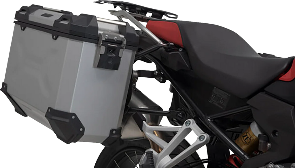 SW-MOTECH TRAX ADV Aluminum Case System - Silver - BMW F 750/800/850/900 GS '18-'24 KFT.07.897.70000/S - Side View