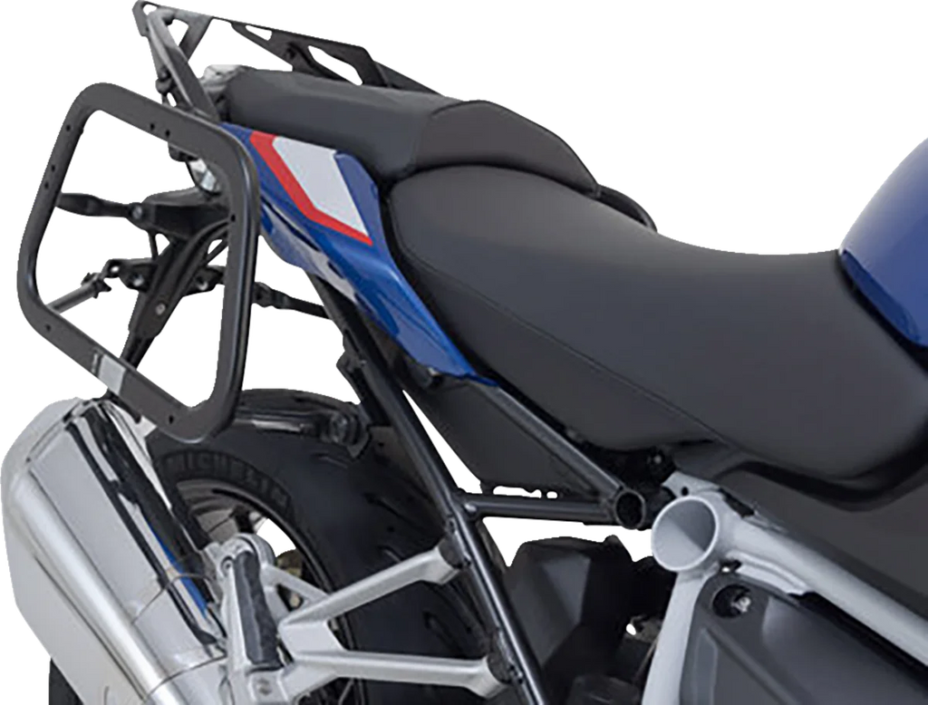 SW-MOTECH TRAX ADV Aluminum Case System - Silver - BMW R 1200/1250 R '14-'24 KFT.07.573.70100/S - Back View