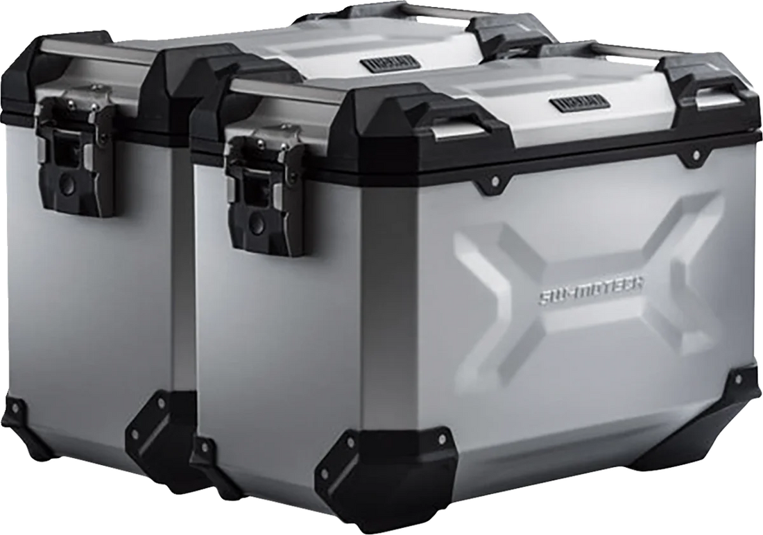 SW-MOTECH TRAX ADV Aluminum Case System - Silver - BMW S 1000 XR '19-'24 KFT.07.954.70101/S - Back View