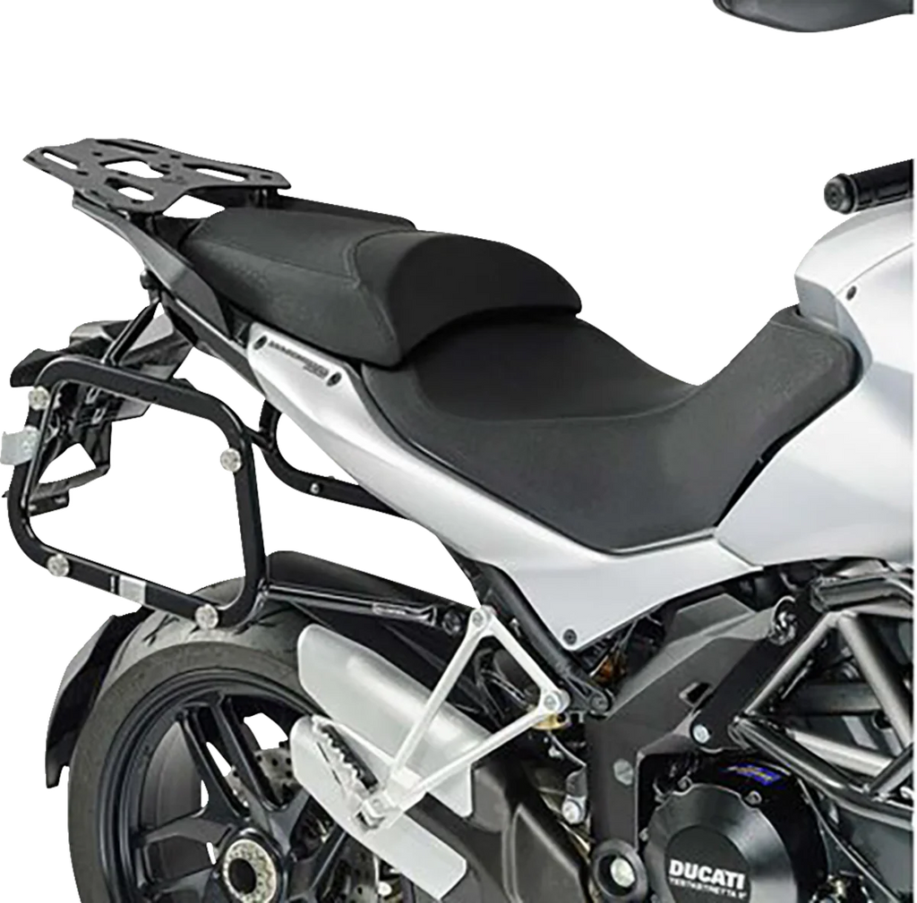 SW-MOTECH TRAX ADV Aluminum Case System - Silver - Ducati Multistrada 1200 '10-'14 KFT.22.140.70000/S - Back View