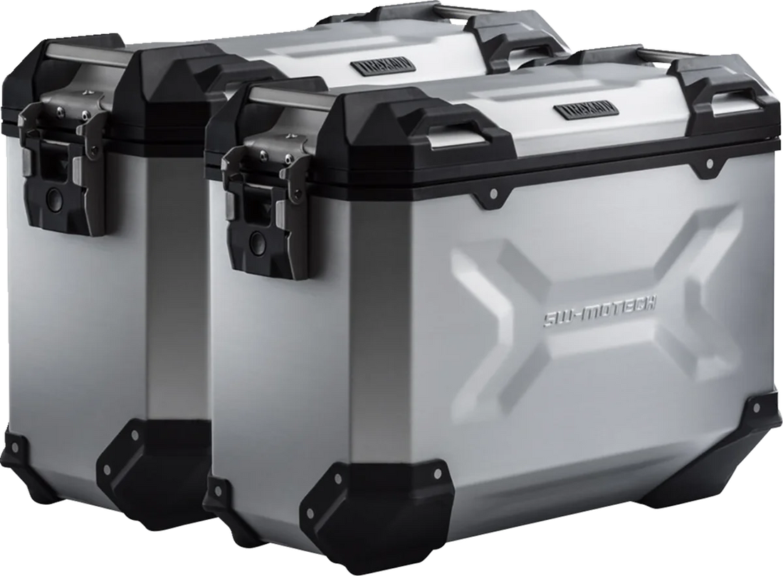SW-MOTECH TRAX ADV Aluminum Case System - Silver - Ducati Multistrada 950/1200/1260/V2 '15-'24 KFT.22.114.70002/S - Side View