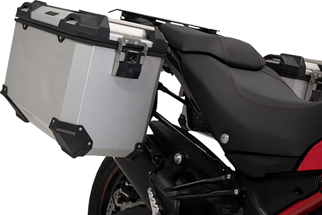 SW-MOTECH TRAX ADV Aluminum Case System - Silver - Ducati Multistrada 950/1200/1260/V2 '15-'24 KFT.22.114.70102/S - Side View